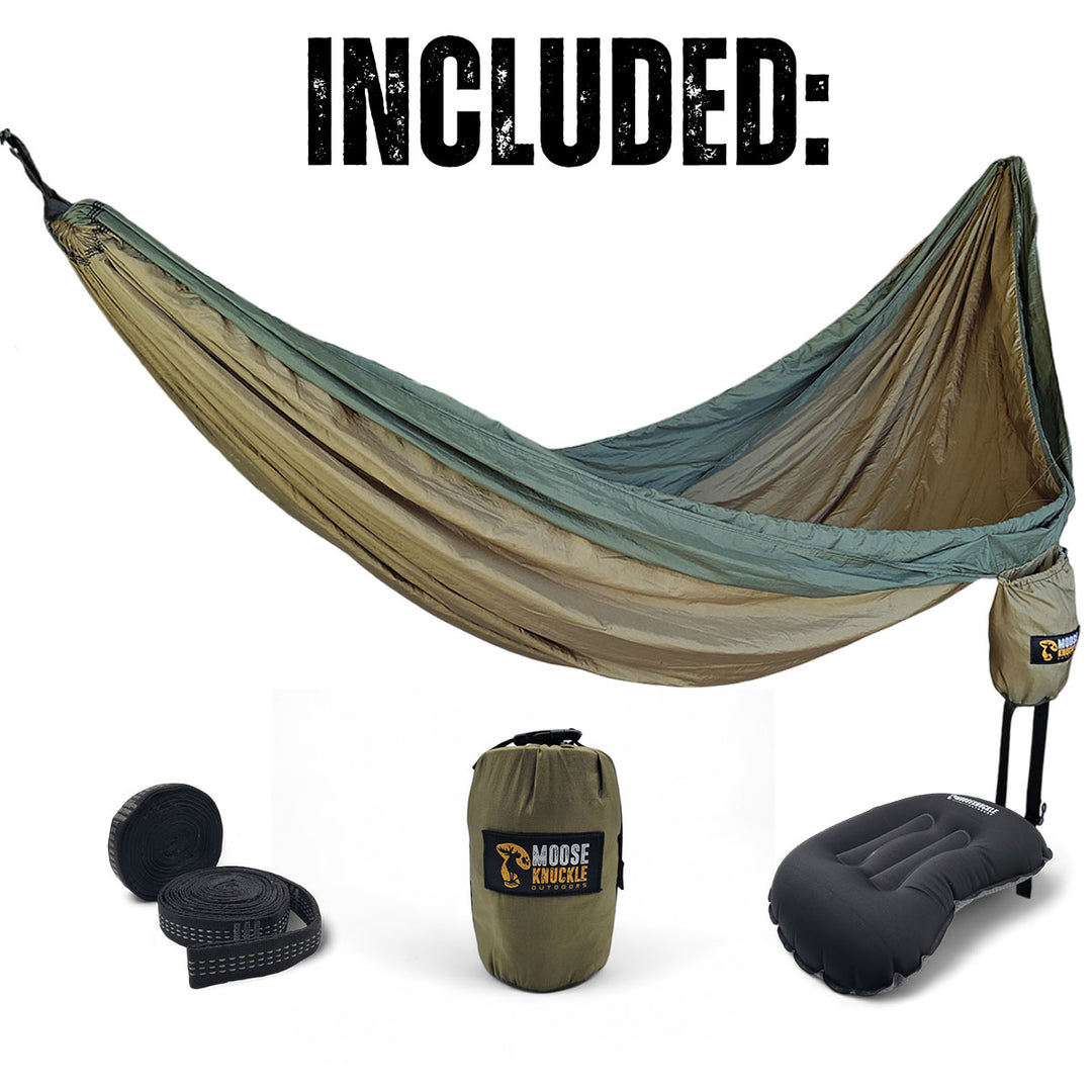 Mooseknuckle Outdoors Double Camping Hammock (Green)